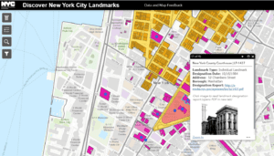 Screenshot of NYC Landmarks