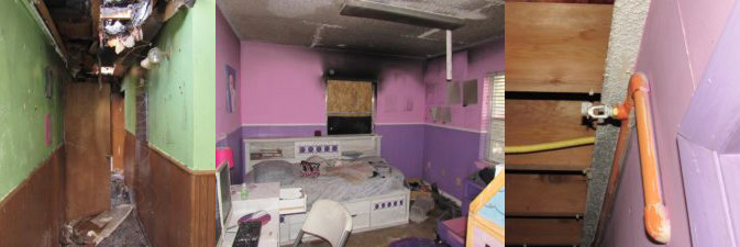 Picture of home fire damage